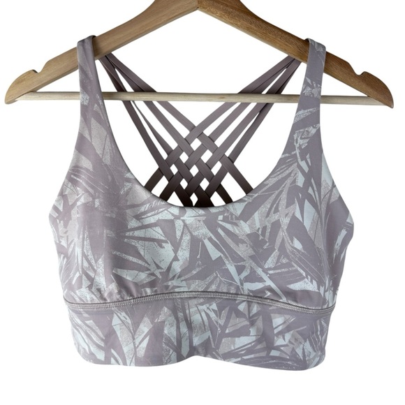 Lululemon Free To Be Moved Bra Size 10 Shadow Leaf Light Ivory Muse / Muse - Picture 3 of 9